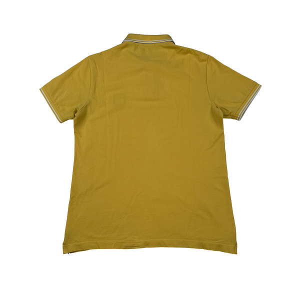 Stone Island Yellow Short Sleeve Polo Shirt - Large