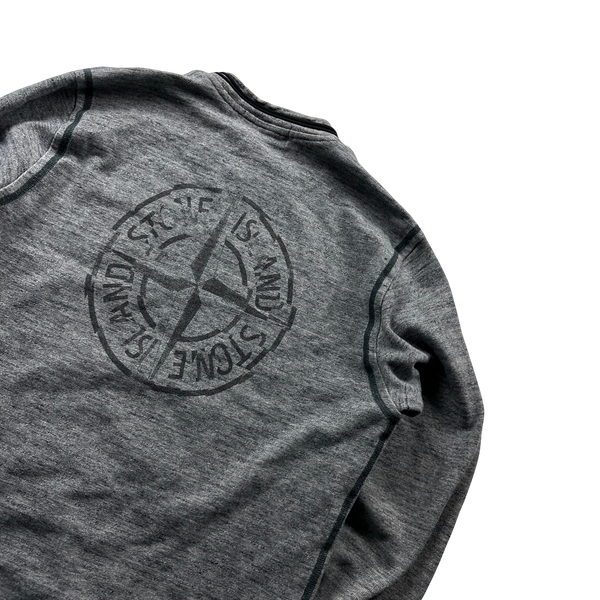 Stone Island 2014 Spellout Mottled Grey Sweatshirt - Medium
