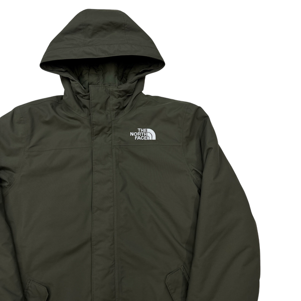 North Face Khaki Dryvent Waterproof Long Padded Jacket - Small