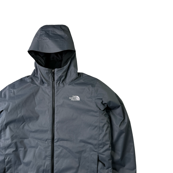 North Face Grey Dryvent Waterproof Long Padded Jacket - Large