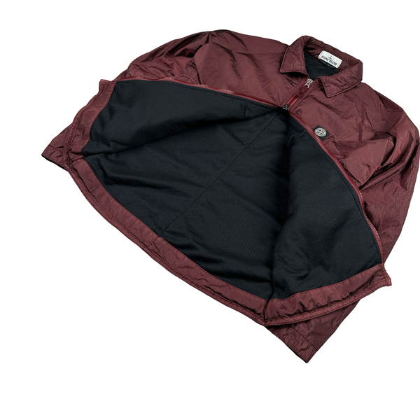 Stone Island Burgundy Red Padded Nylon Metal Jacket - Medium