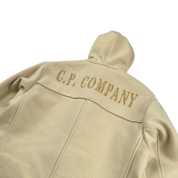 CP Company Tan Wool Spellout Watch Viewer Duffle Jacket - Large