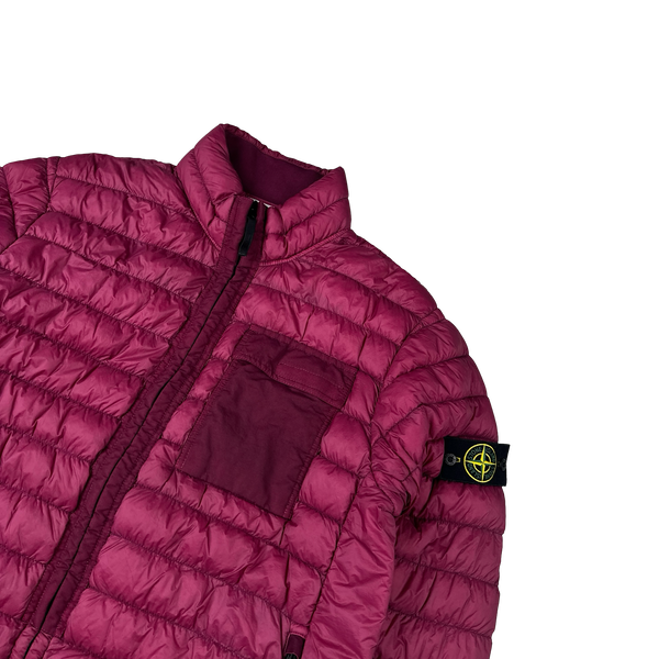 Stone Island 2018 Burgundy Micro Yarn Down Puffer Overshirt - 3XL