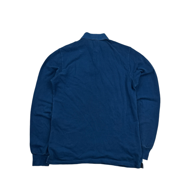 Stone Island Blue Longsleeved Polo Shirt - Medium