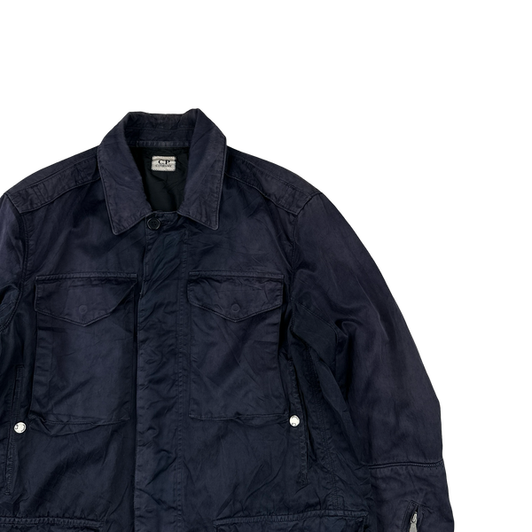 CP Company Navy Vintage Poly Cotton Overshirt - Large