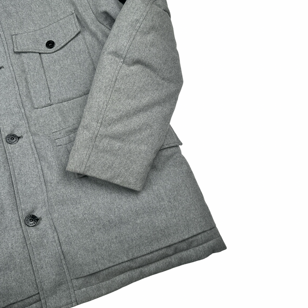 Stone Island 2014 Grey Ice Wool Blend Down Field Jacket - XXL