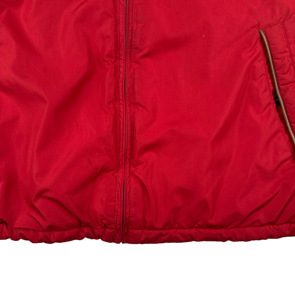 Ralph Lauren Red Cotton Lined Padded High Neck Jacket - XXL