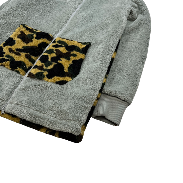 BAPE Fleece Pile Full Zipped Shark Hooded Jacket - XL