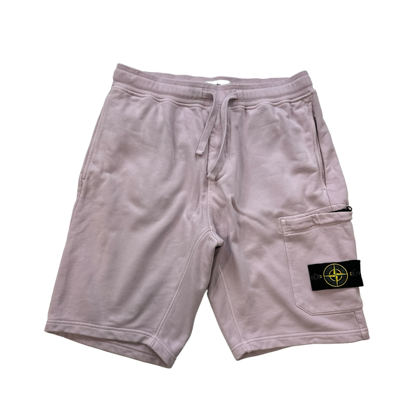 Stone Island Pink 2022 Pullover Hoodie Shorts Set Medium
