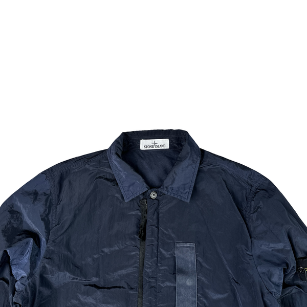 Stone Island 2017 Navy Nylon Metal Shimmer Overshirt - Medium