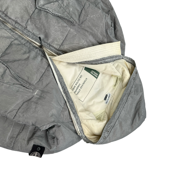 Stone Island AW2000 Hooded Silver Pure Metal Shell - Medium