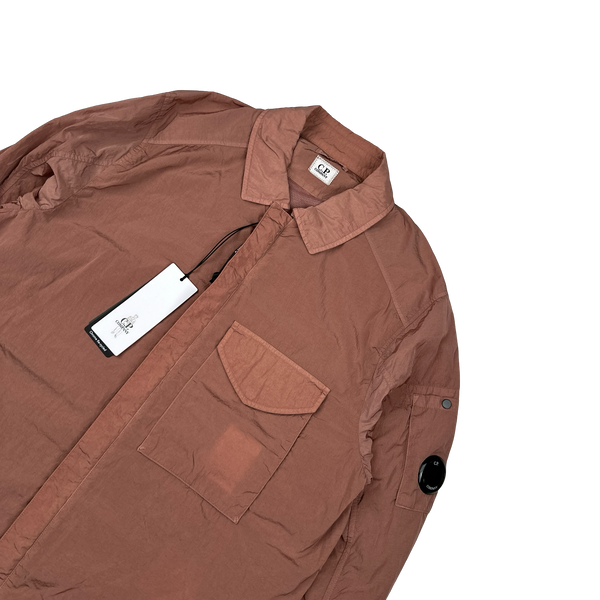 CP Company Rust Pink Chrome Nylon Zipped Overshirt - Medium