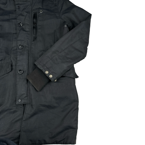 Ma Strum Dark Grey Quilted Multipocket Buttoned Jacket - Medium