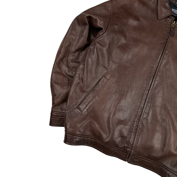 Ralph Lauren Brown Heavyweight Leather Jacket - Large