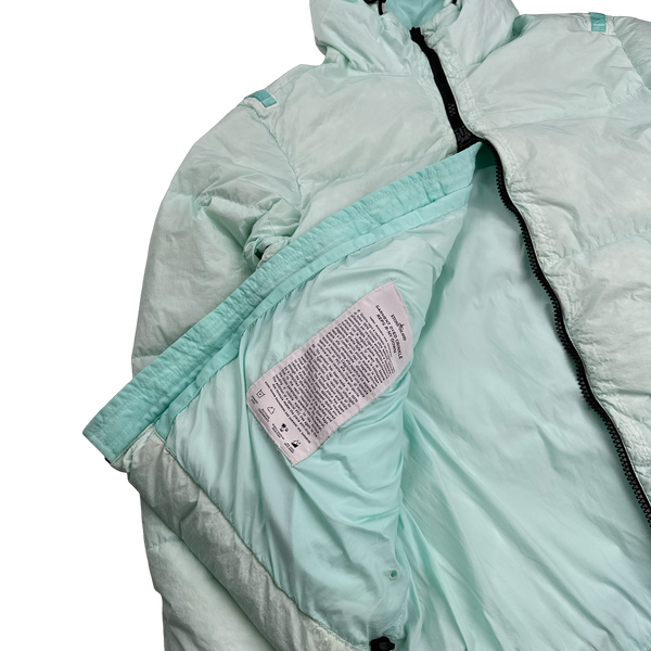 Stone Island 2022 Mint Green Crinkle R-NY Down Puffer Jacket - Medium