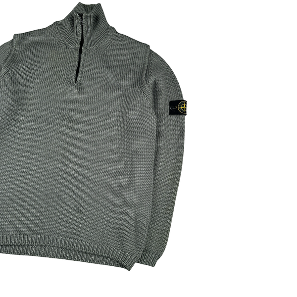 Stone Island AW/2001 Heavyweight Wool Knit Quarter Zip Jumper - XXL