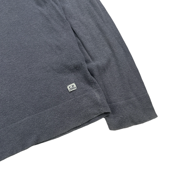 CP Company Grey Quarter Buttoned Pullover Knit Jumper - Large