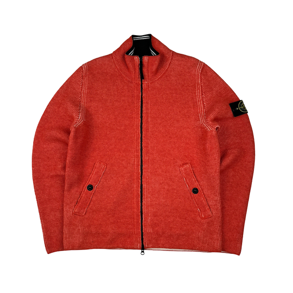 Stone Island 2012 Coral Knit Cotton Blend Lino Flax Zipped Jumper - Large