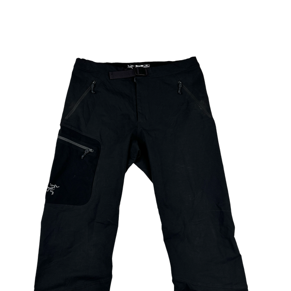 Arcteryx Black Waterproof Shell Cargo Hiking Trousers - Medium
