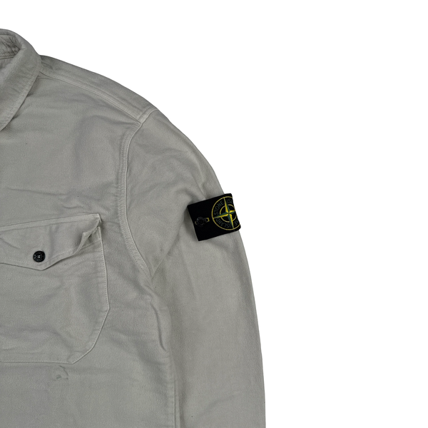 Stone Island Cream Thick Brushed Cotton Overshirt - XL