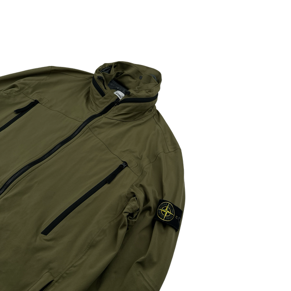 Stone Island 2017 Green Light Soft Shell Check Grid Jacket - XXL