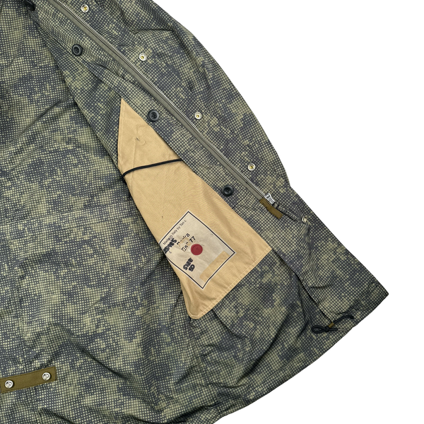 Ten C Lightweight Lizard Camo Long Hooded Parka Jacket - Large