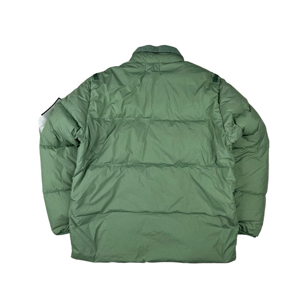 Stone Island 2022 Pale Green Crinkle R-NY Down Puffer Jacket - XL