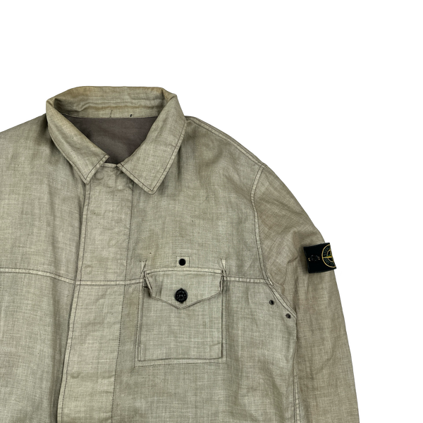 Stone Island 1998 Vintage Lino Flax Reversible Jacket - XXL