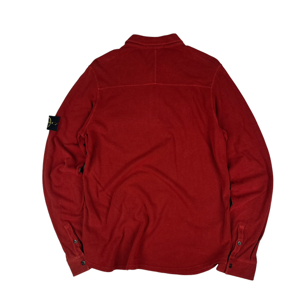 Stone Island 2013 Red Longsleeve Polo Shirt - Large