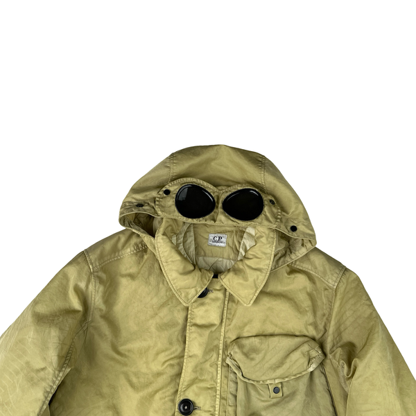 CP Company Yellow M Bossed Quilted Goggle Jacket - Medium