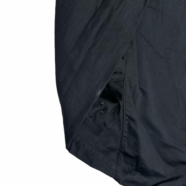 Stone Island 2002 Black Raso Gommato Collared Jacket - Large