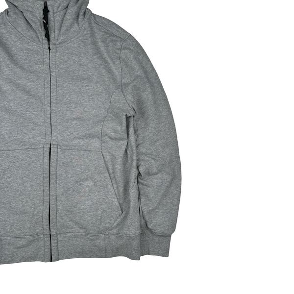 CP Company Grey Cotton Goggle Hoodie - Medium