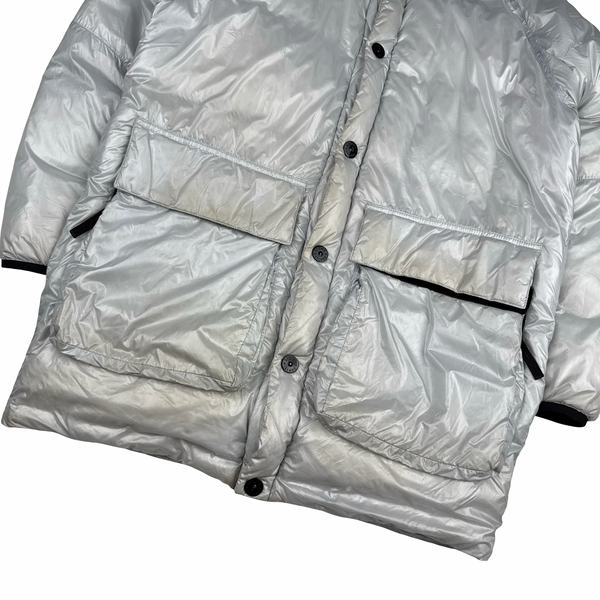 Stone Island 2018 White Pertex Quantum Y Down Long Puffer - Large