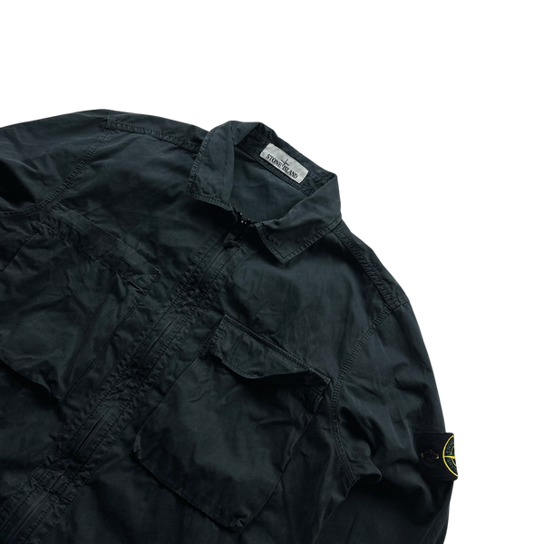 Stone Island 2018 Navy Cotton Zipped Overshirt - Medium