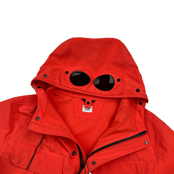 CP Company Coral Red Shell R Goggle Multi Pocket Jacket - Large