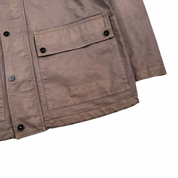 Stone Island 2012 Mauve Thick Cotton Blend Multi Pocket Overshirt Jacket - Large