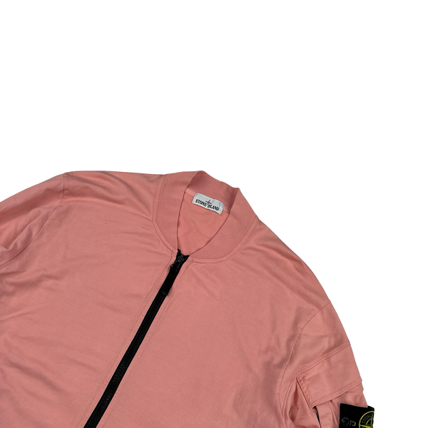 Stone Island 2016 Pink Cotton Zipped Bomber Style Jumper - 3XL