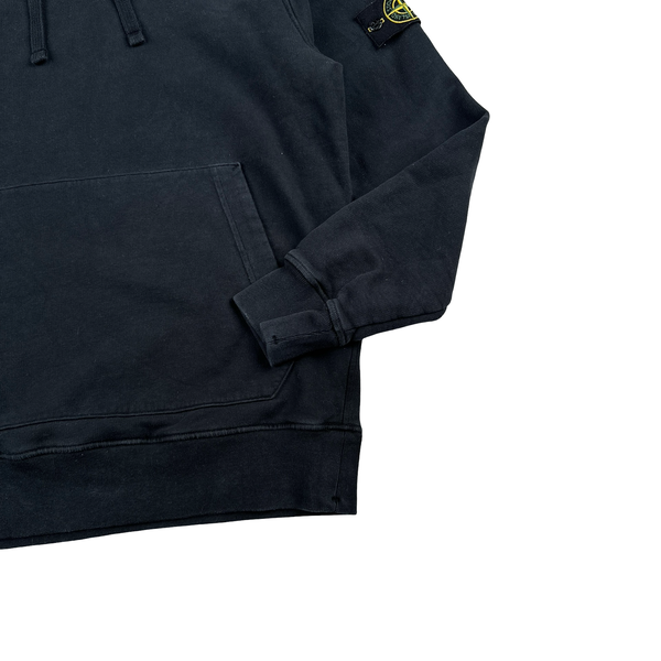 Stone Island 2020 Black Cotton Pullover Hoodie - Large