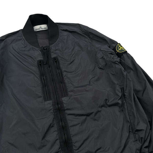 Stone Island 2017 Black Garment Dyed Crinkle Reps Jacket - Medium