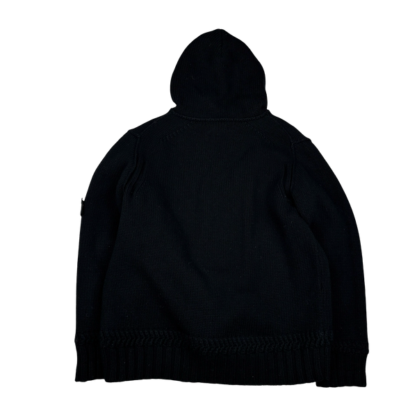 Stone Island 2008 Black Thick Wool Knit Nylon Liner 3 in 1 Jacket - 3XL