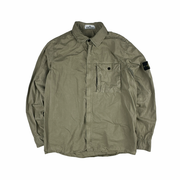 Stone Island 2017 Sage Green Zipped Front Pocket Overshirt - XL