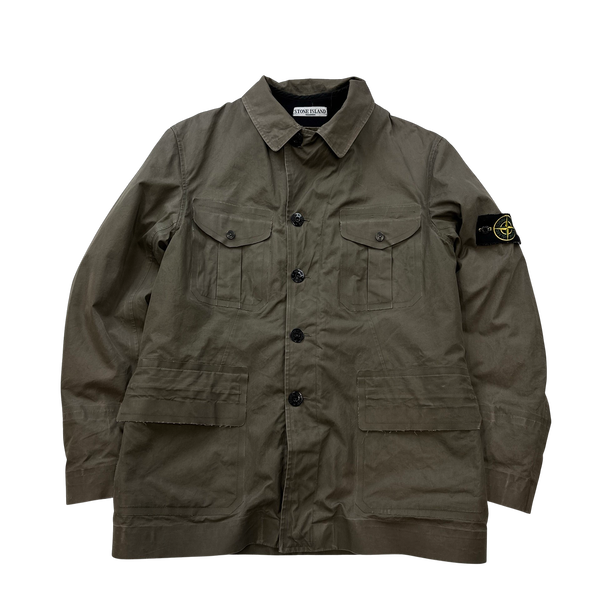 Stone Island 2005 Beige Cotton Ventile Dual Layer Field Jacket - Large