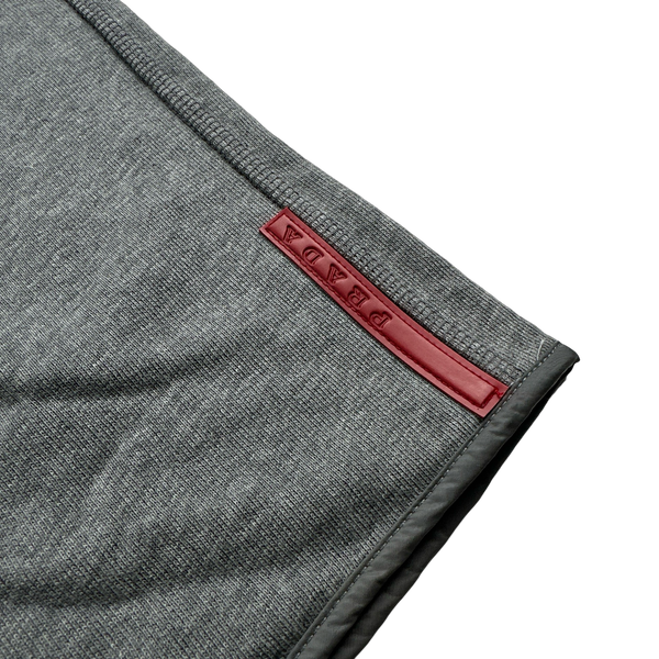 Prada Deadstock Grey Red Tab Cotton Joggers - 32"