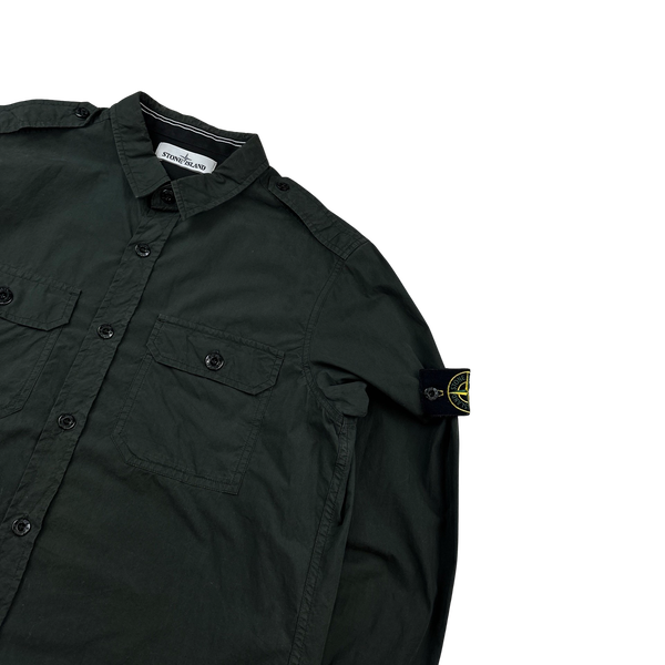 Stone Island 2015 Green Cotton Buttoned Shirt - Large