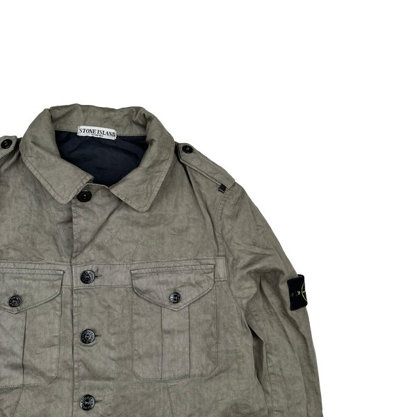 Stone Island 2006 Tan Lino Flax Field Jacket - Medium