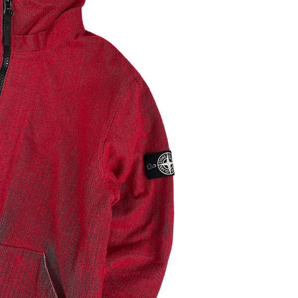 Stone Island 2022 Red Needle Punched Reflective Balaclava Jacket - Large