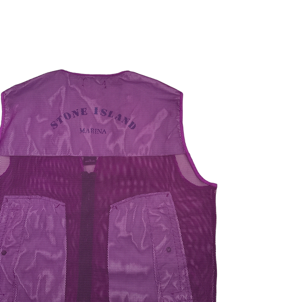 Stone Island 2023 Purple Reflective Marina Mesh Vest - XL