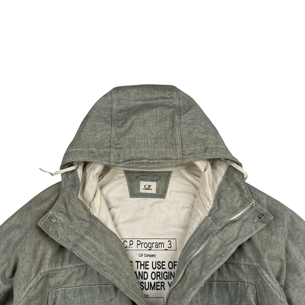CP Company Melange Light Waxed Cotton Seed 3 Multi Pocket Jacket - XL