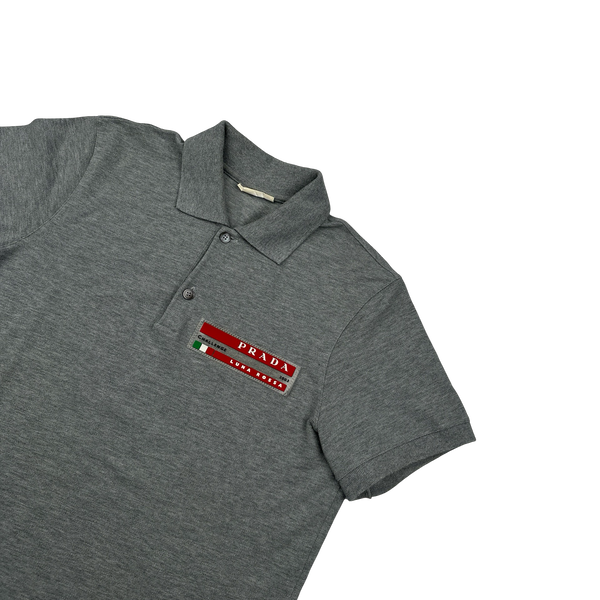 Prada Grey Luna Rossa Cotton Polo Shirt - Medium
