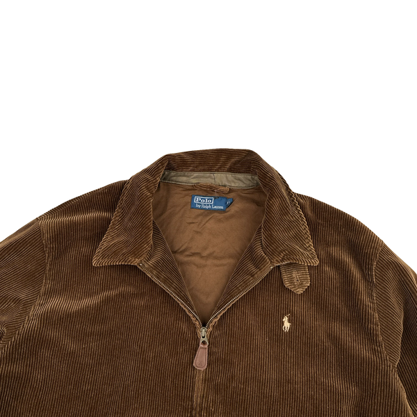 Ralph Lauren Brown Corduroy Cotton Lined Zipped Jacket - XL